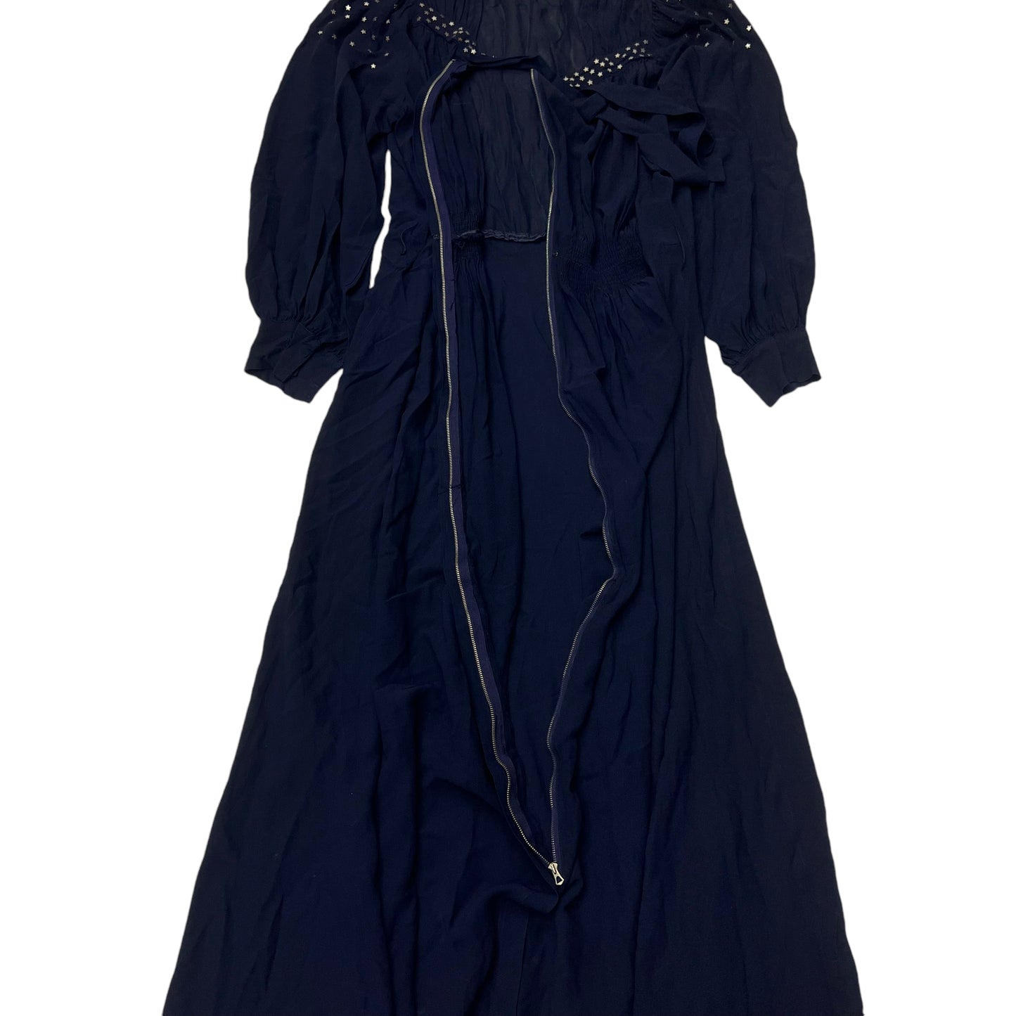 1930s Women’s Navy blue star studded embellished dress (M/L)