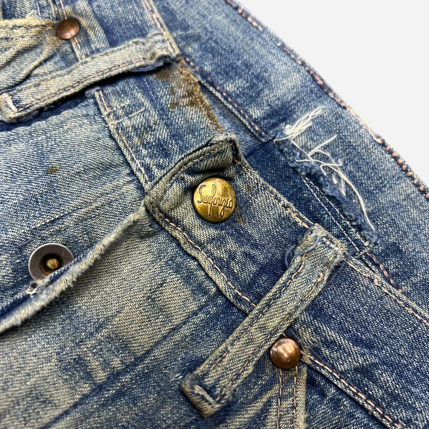 1940s Blue Bell sanforized donut button fly carpenter denim jeans (29w)
