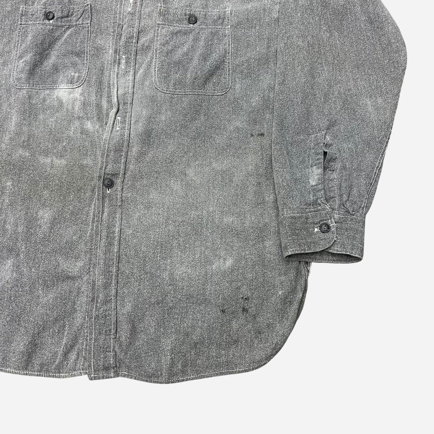 1950s Salt & pepper chambray work shirt (L/XL)