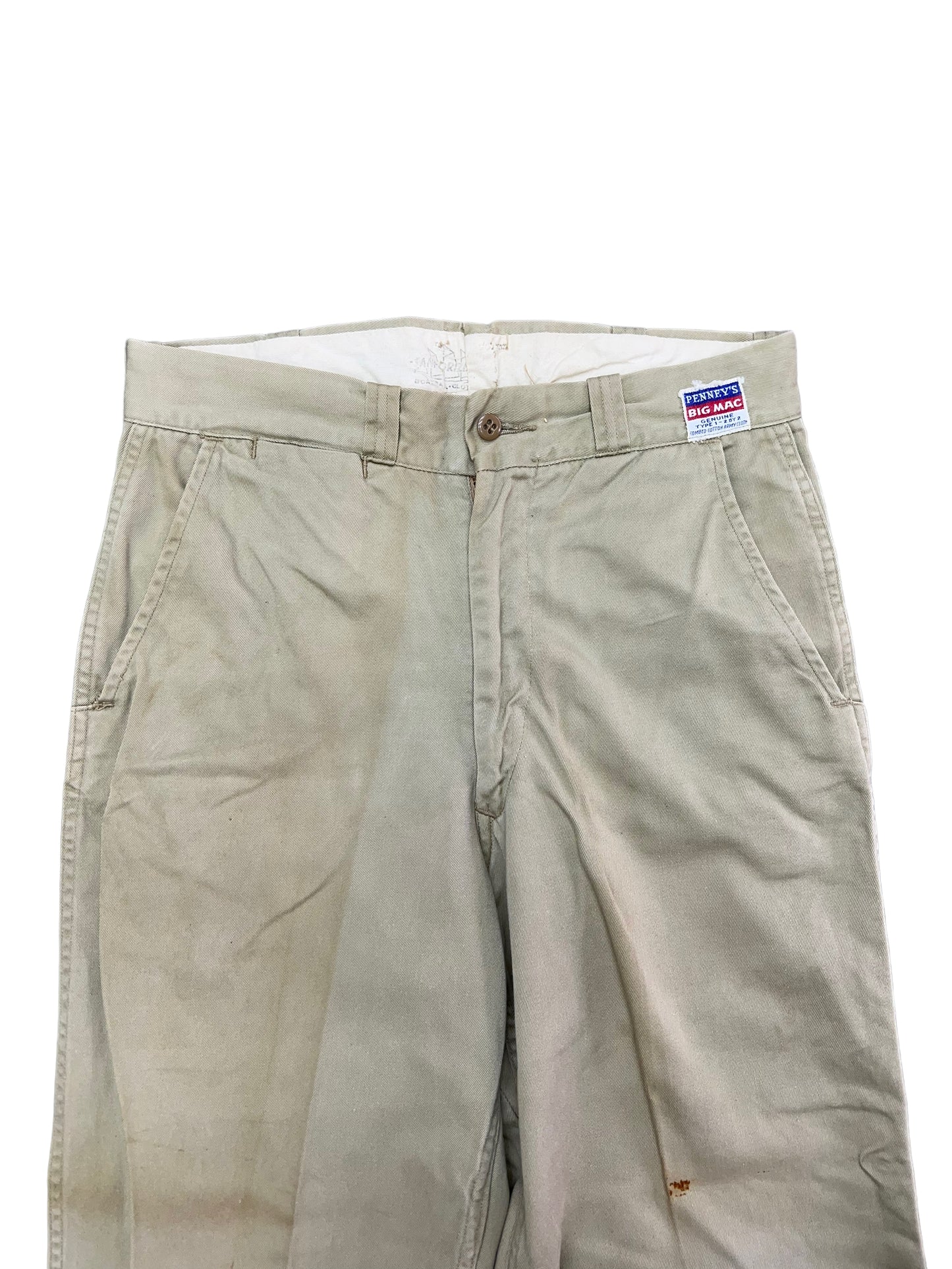 1950s Pennys Big Mac Boatsail cloth work pants (28w)
