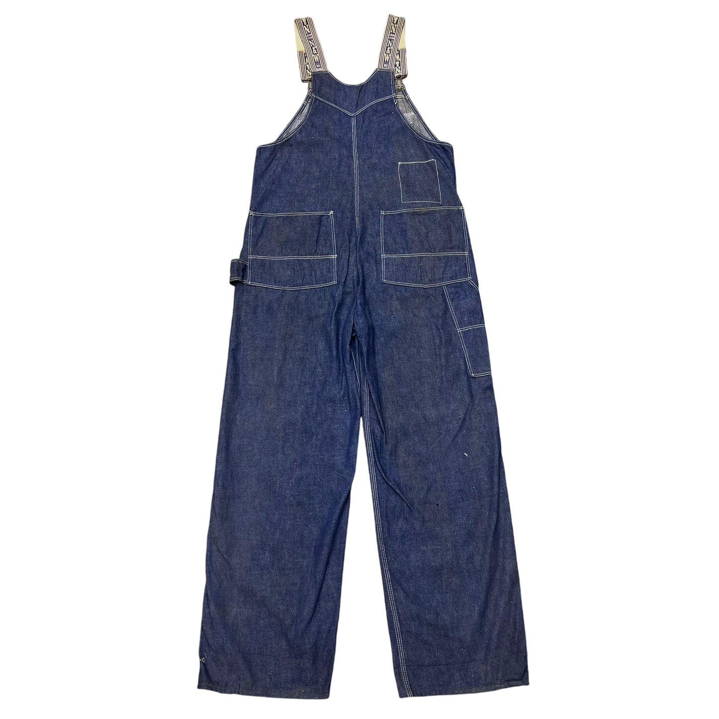 1930s N&W dark wash denim overalls (38w)