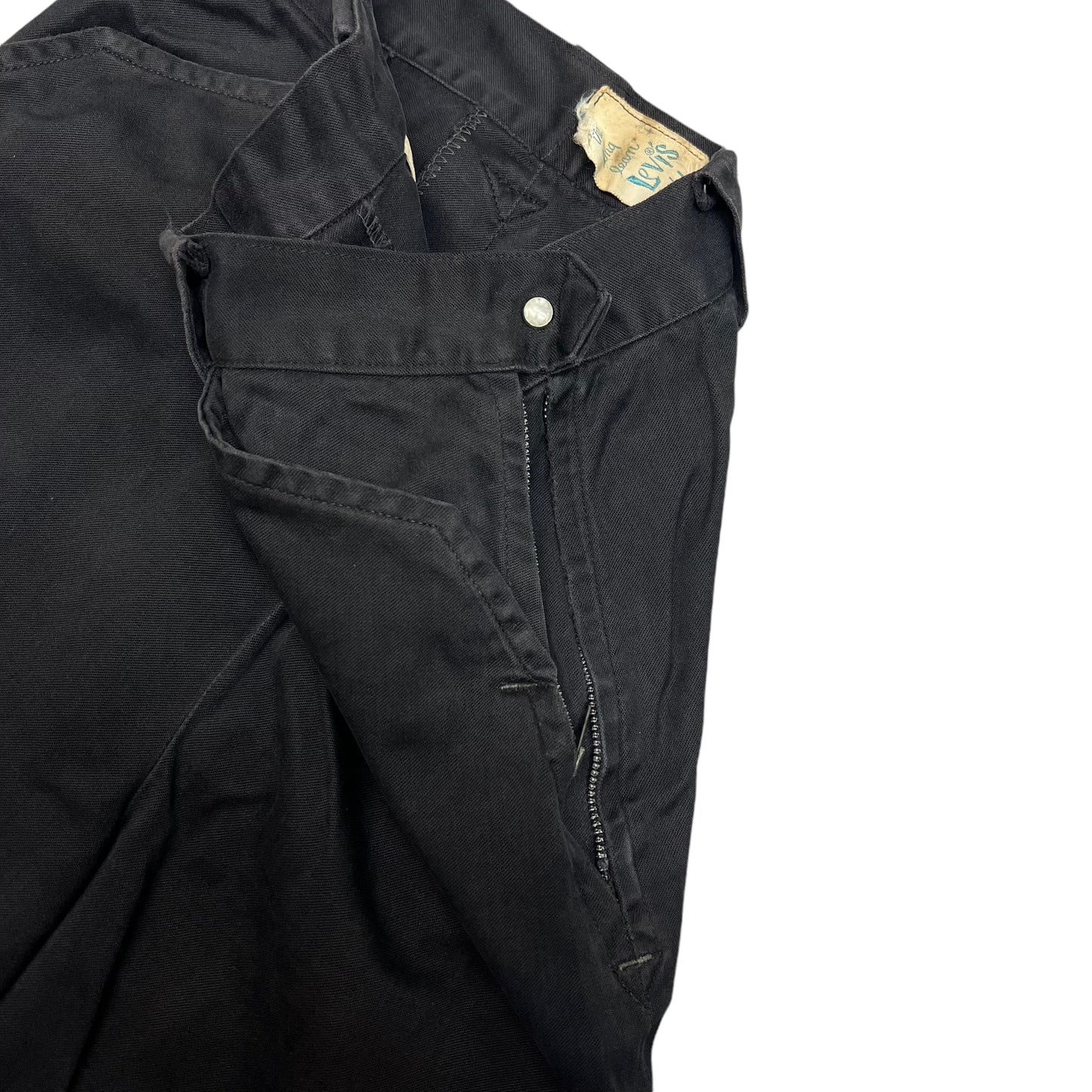 1950s Levi’s women’s black pearl snap cotton side zips (24w)