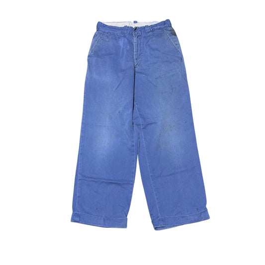 1950s Big Mac Sail Cloth blue chino work pants (29w)