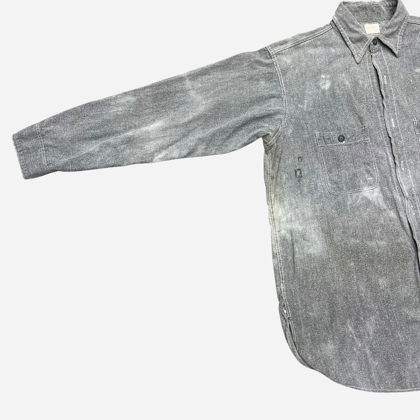 1950s Salt & pepper chambray work shirt (L/XL)