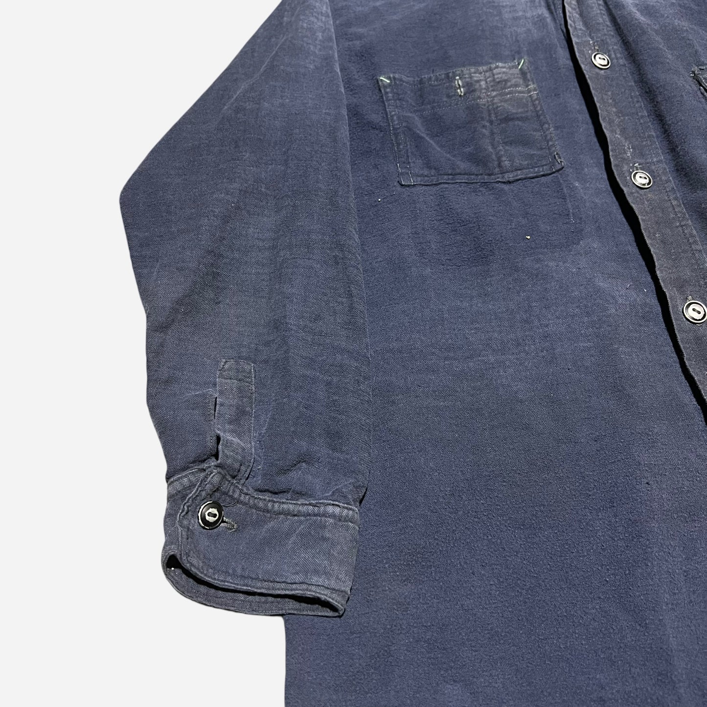 1930s Big Yank navy blue cotton/moleskin work shirt (XS)