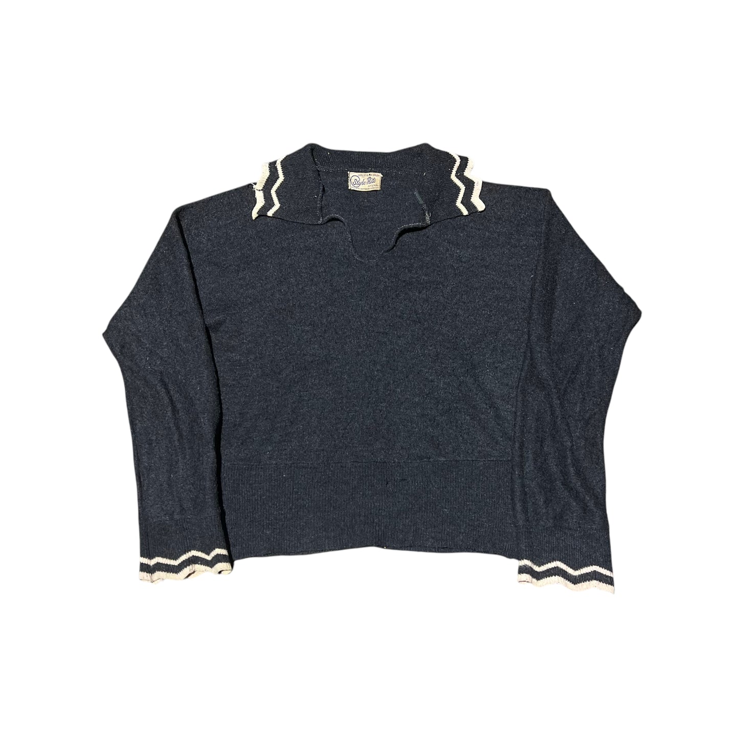 1950s Black wool sweater (S)
