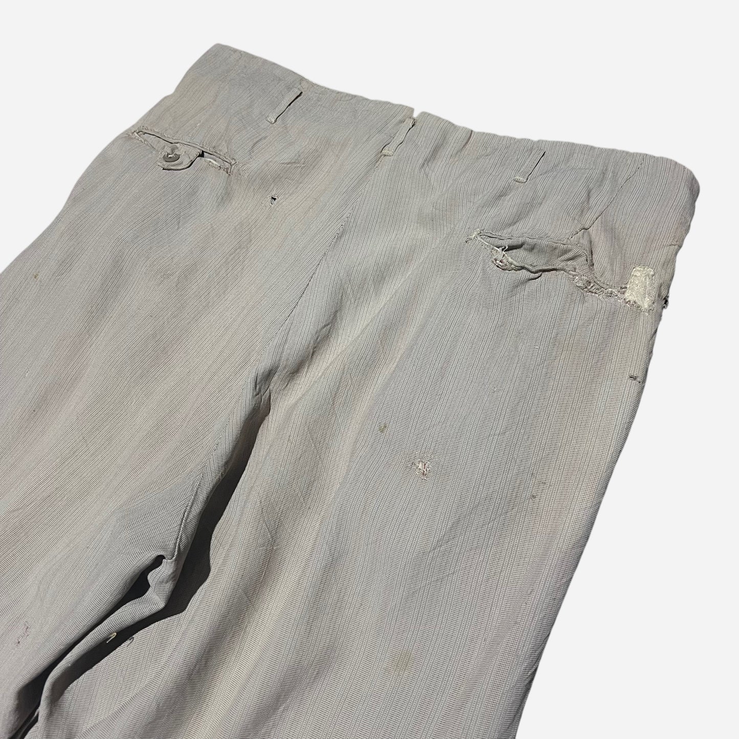 1950s Gray striped rayon pleated pants (36w)