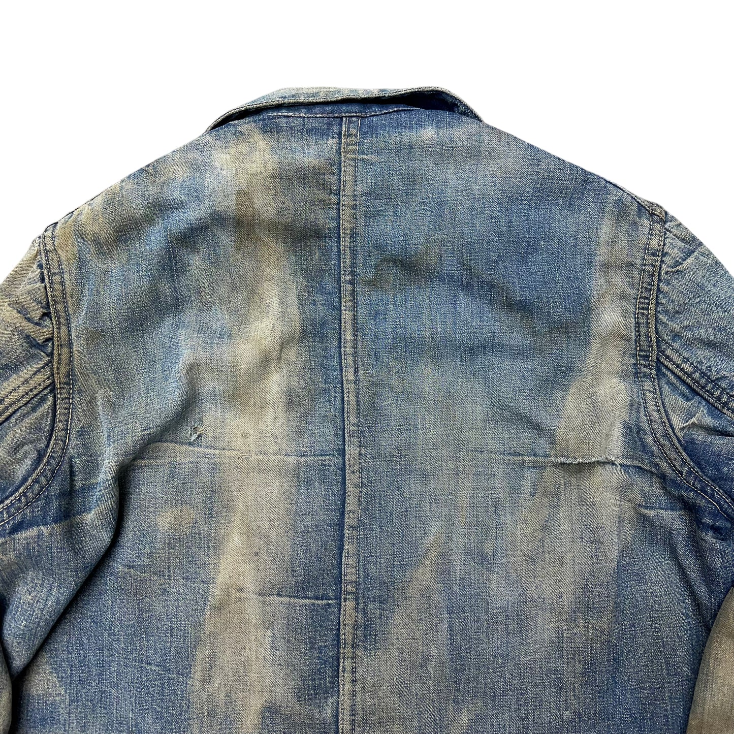 1940s Unbranded wartime denim chore coat wood button (M)