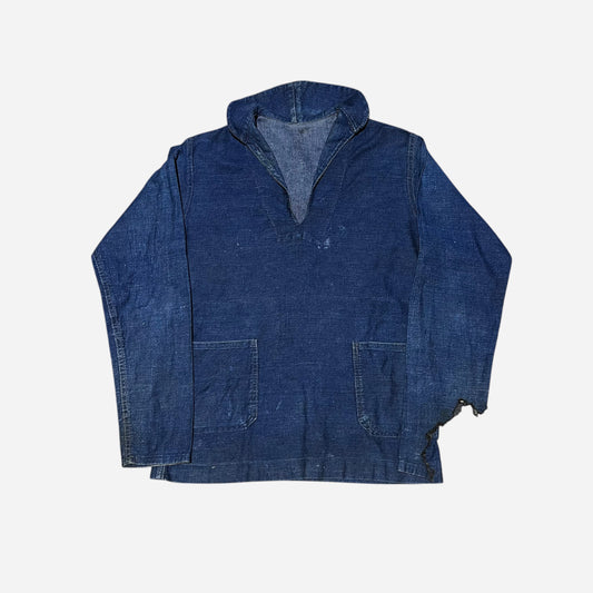 1910s WW1 Model USN denim selvedge shawl collar pull over shirt (S)