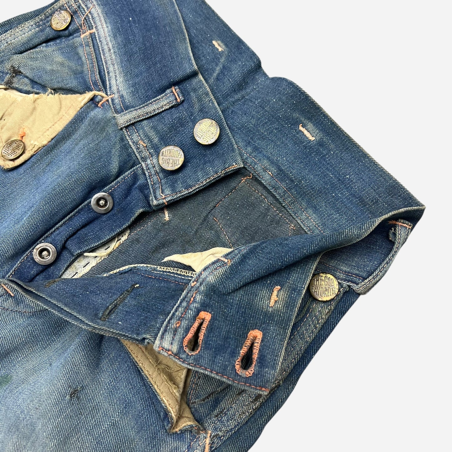 1940s N&W The Big Favorite mule flap buckle back denim jeans (24w)