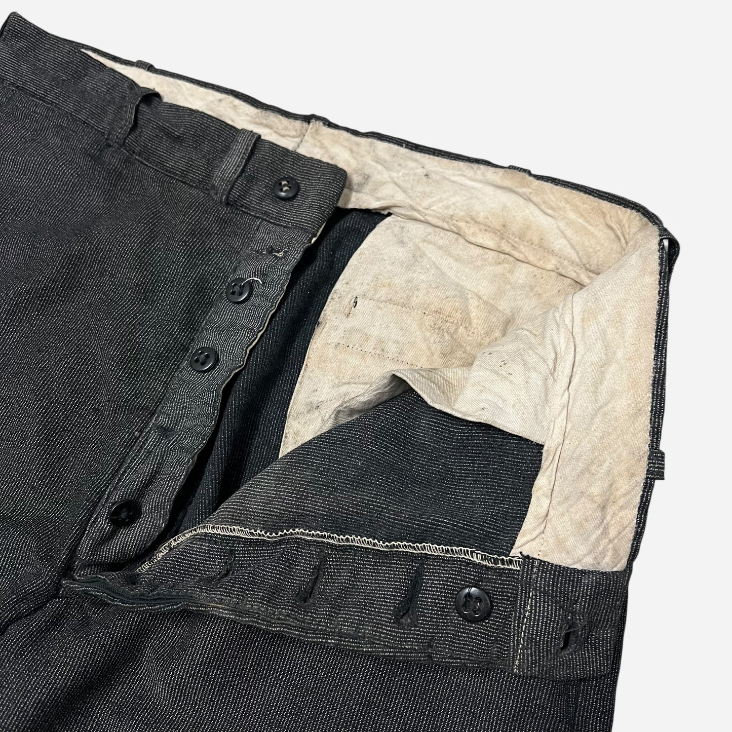 1940s Cone Hobart salt and pepper moleskin work pants (30w)