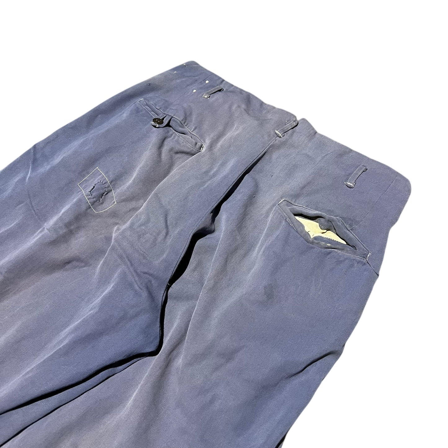 1940s 1950s Blue rayon pleated pants (30w)
