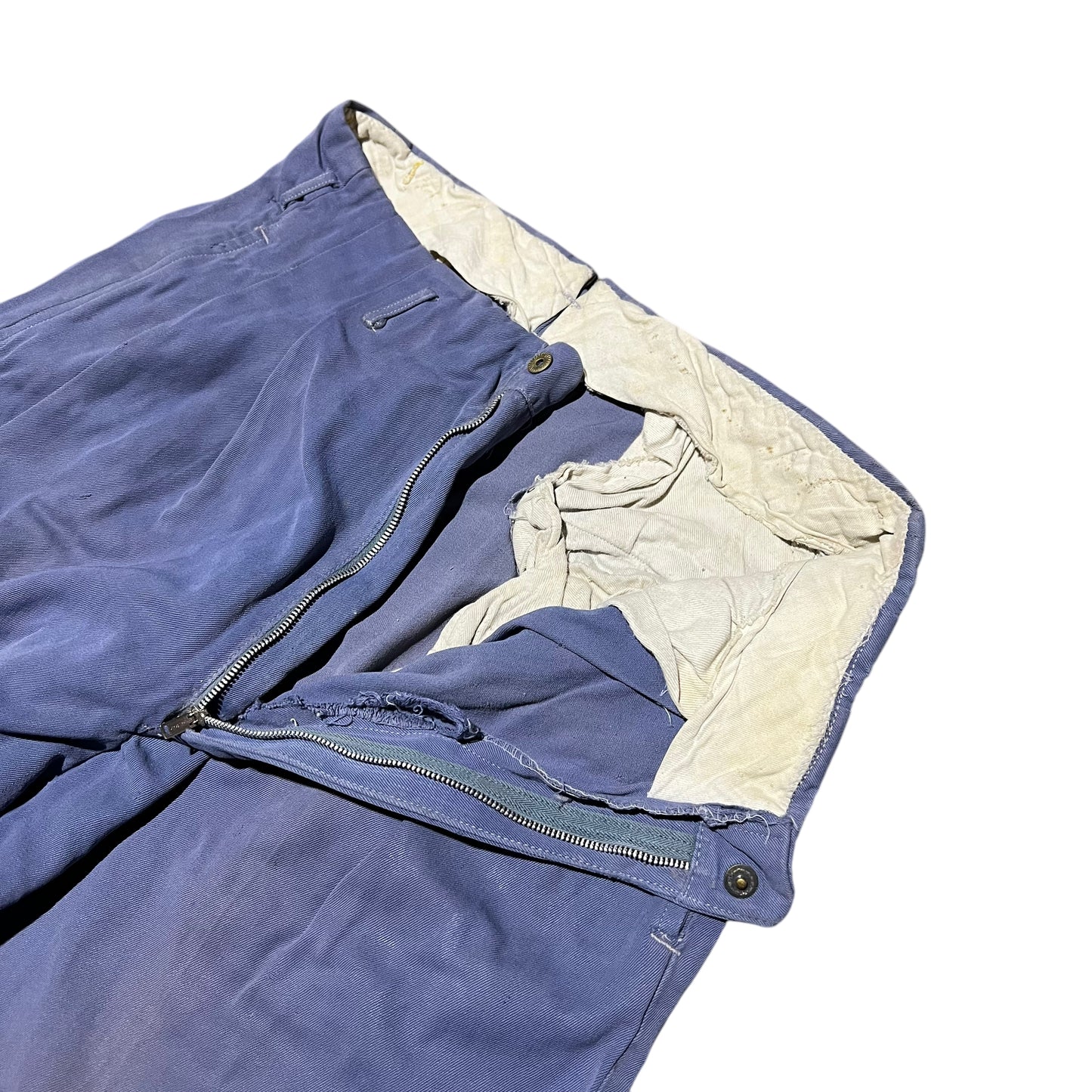 1940s 1950s Blue rayon pleated pants (30w)