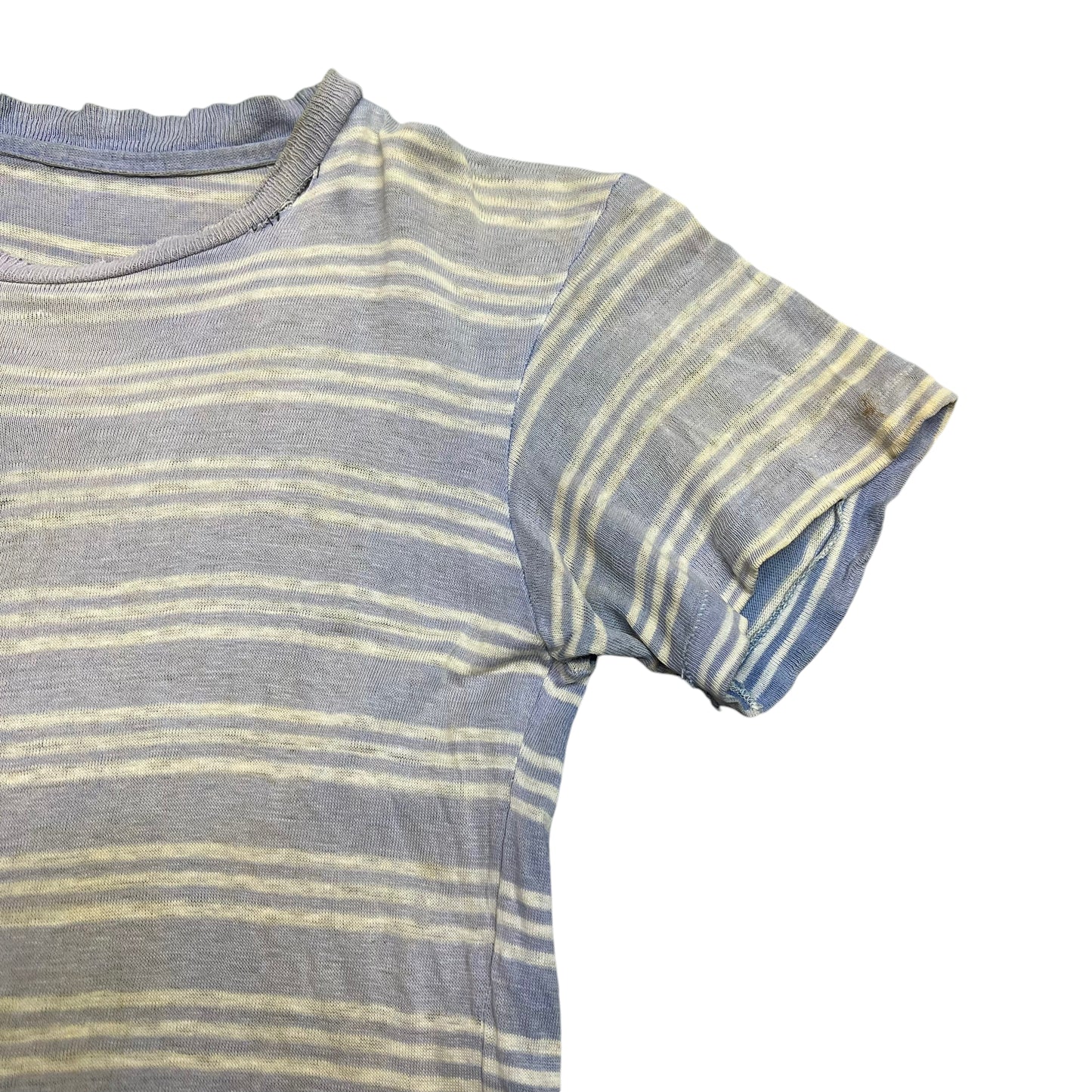 1940s Distressed blue striped t shirt (XS)