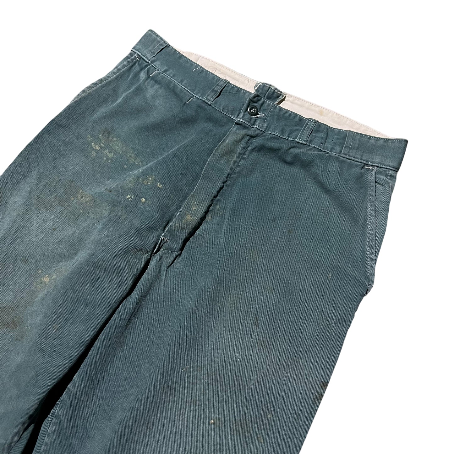 1950s Green sail cloth chino work pants (32w)