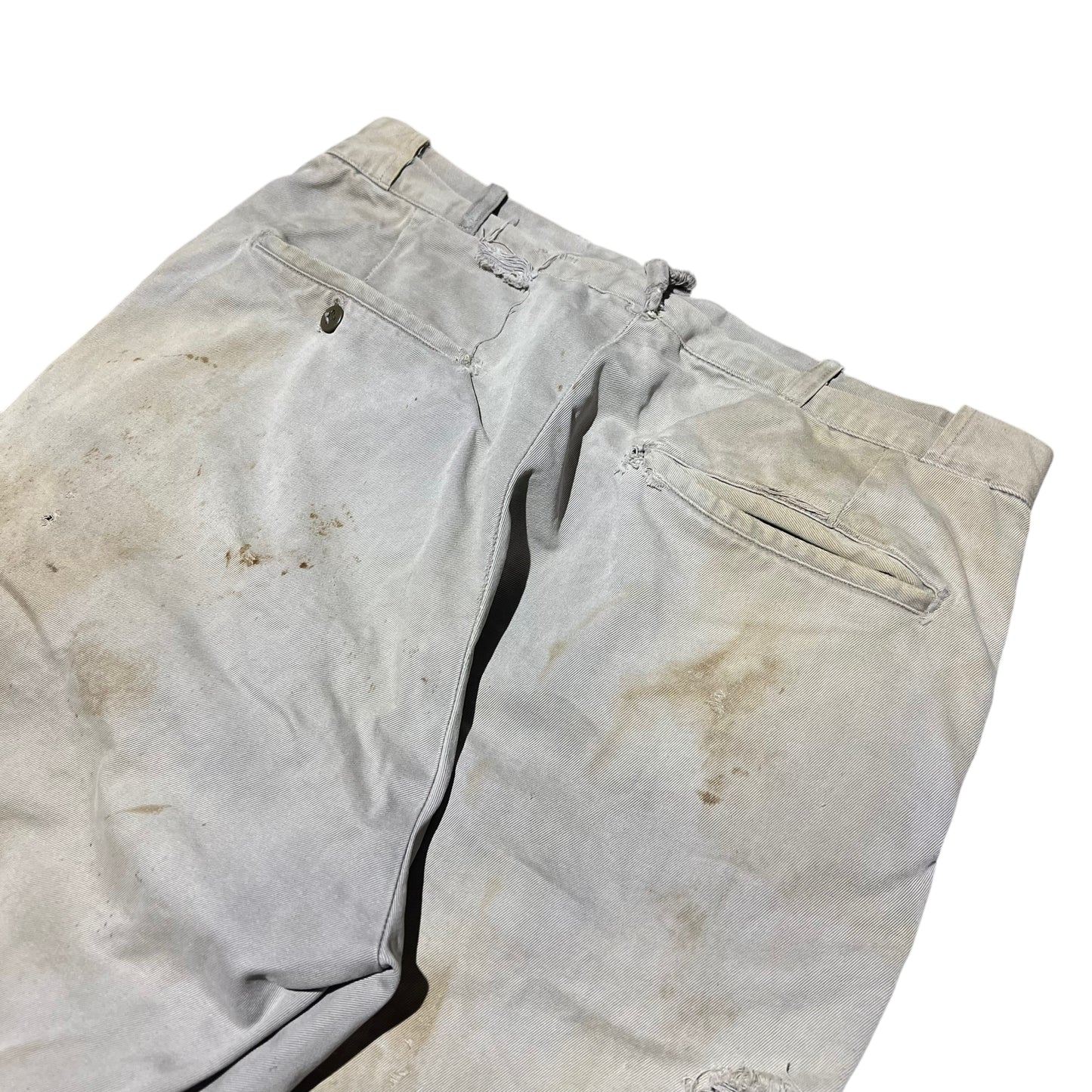 1950s Grey button fly chino work pants (30w)
