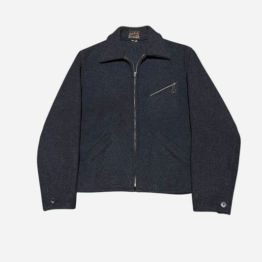 1940s Jack Frost Gray charcoal wool zip up jacket (M)