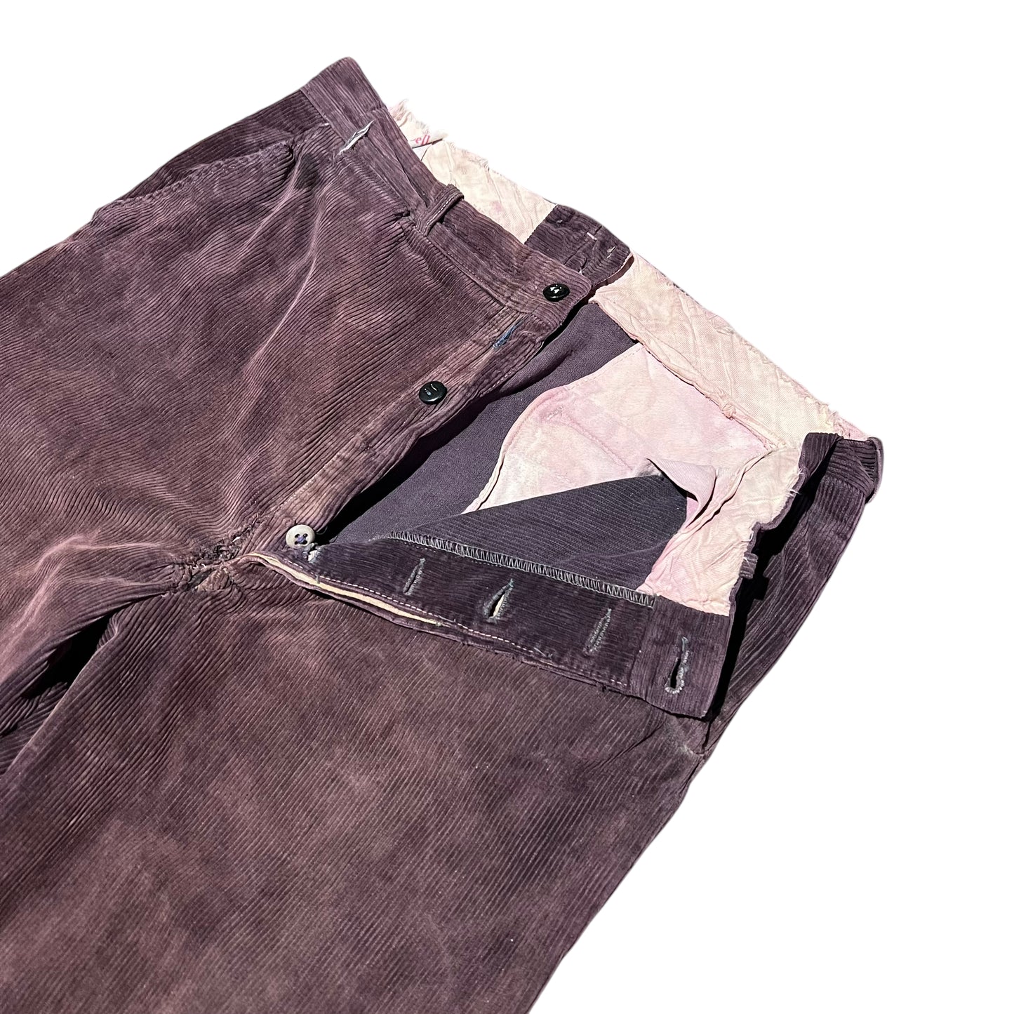 1950s Sun faded purple corduroy button fly pants (32w)
