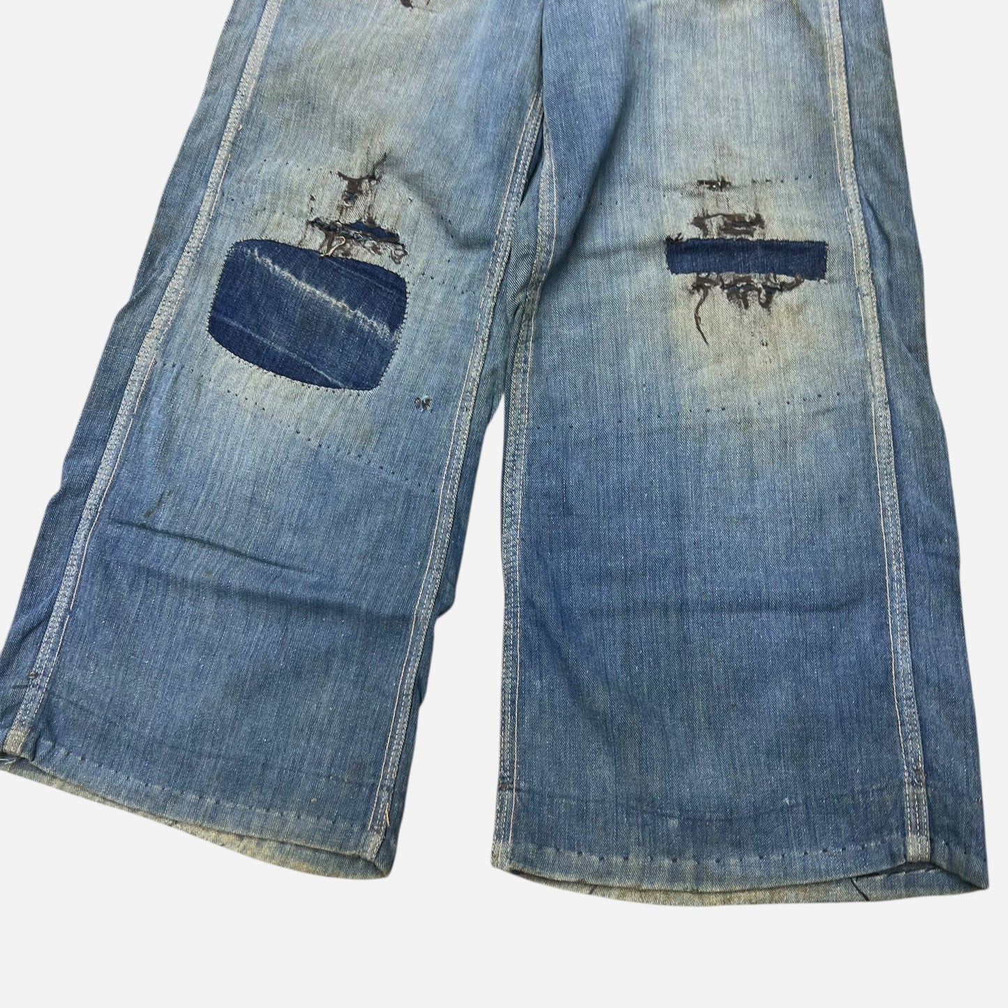 1940s N&W The Big Favorite mule flap buckle back denim jeans (24w)