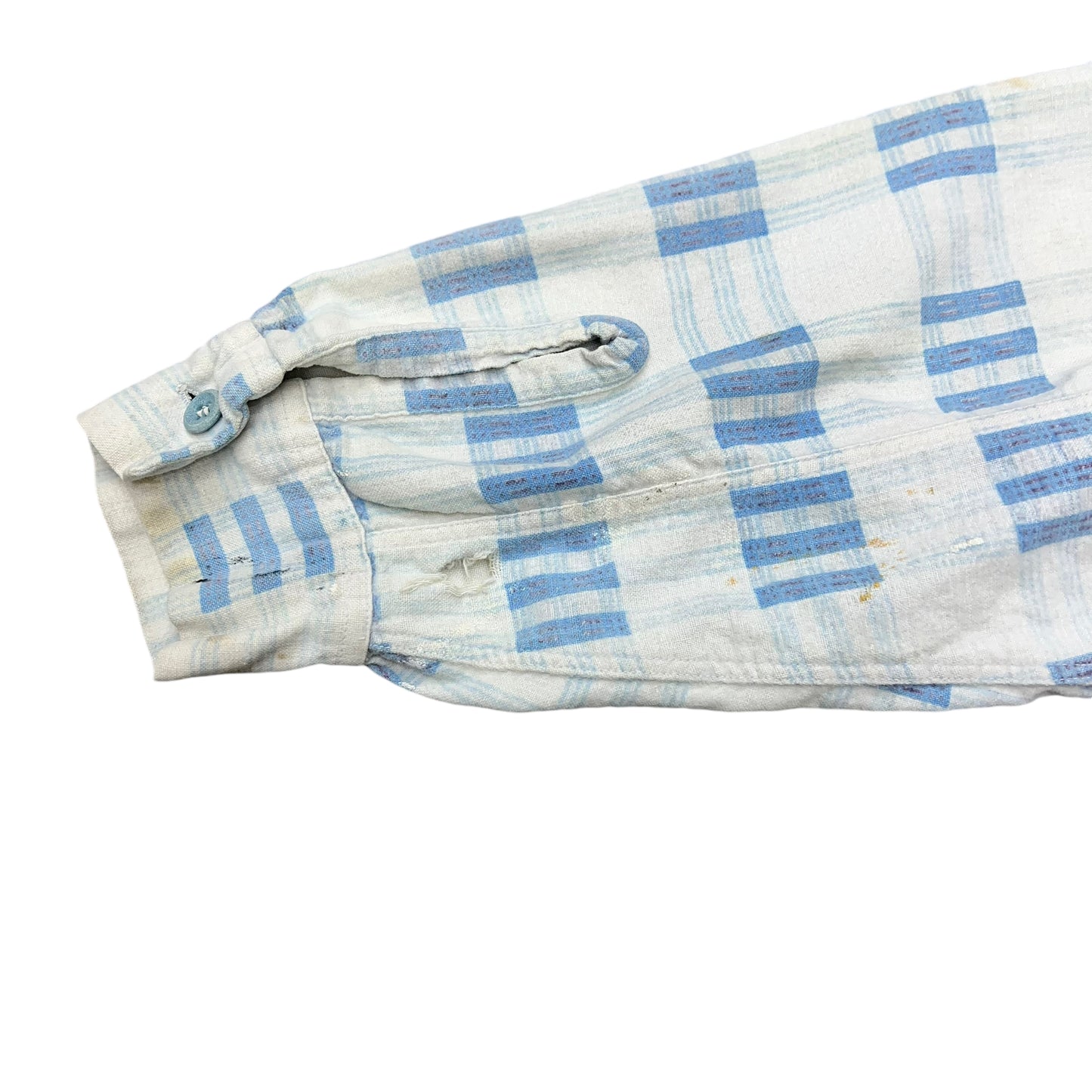 1950s Cotton printed pattern flannel loop collar shirt (XL)