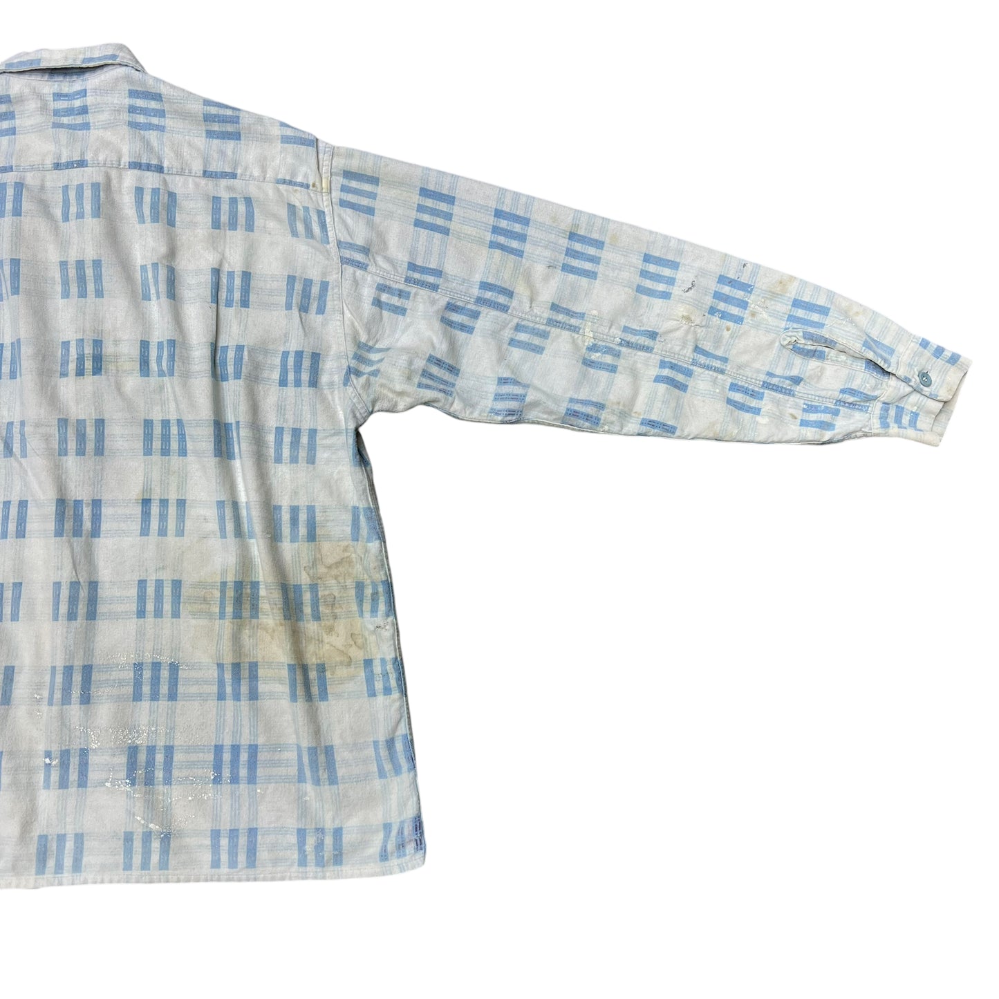 1950s Cotton printed pattern flannel loop collar shirt (XL)