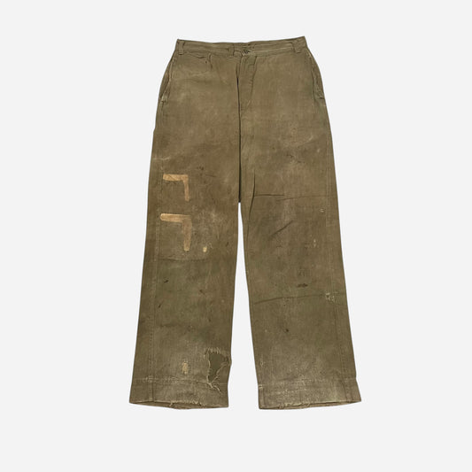 1930s Sweet Orr repaired khaki work pants