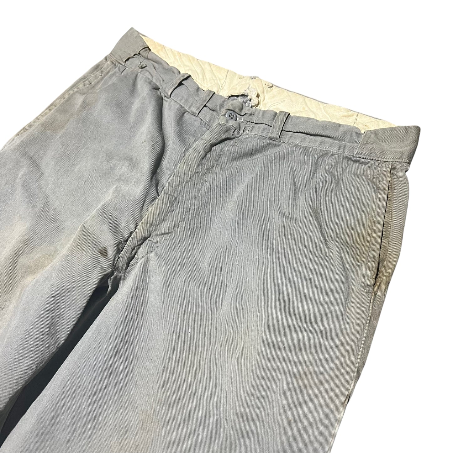 1950s Gray sail cloth khaki chino work pants (34w)