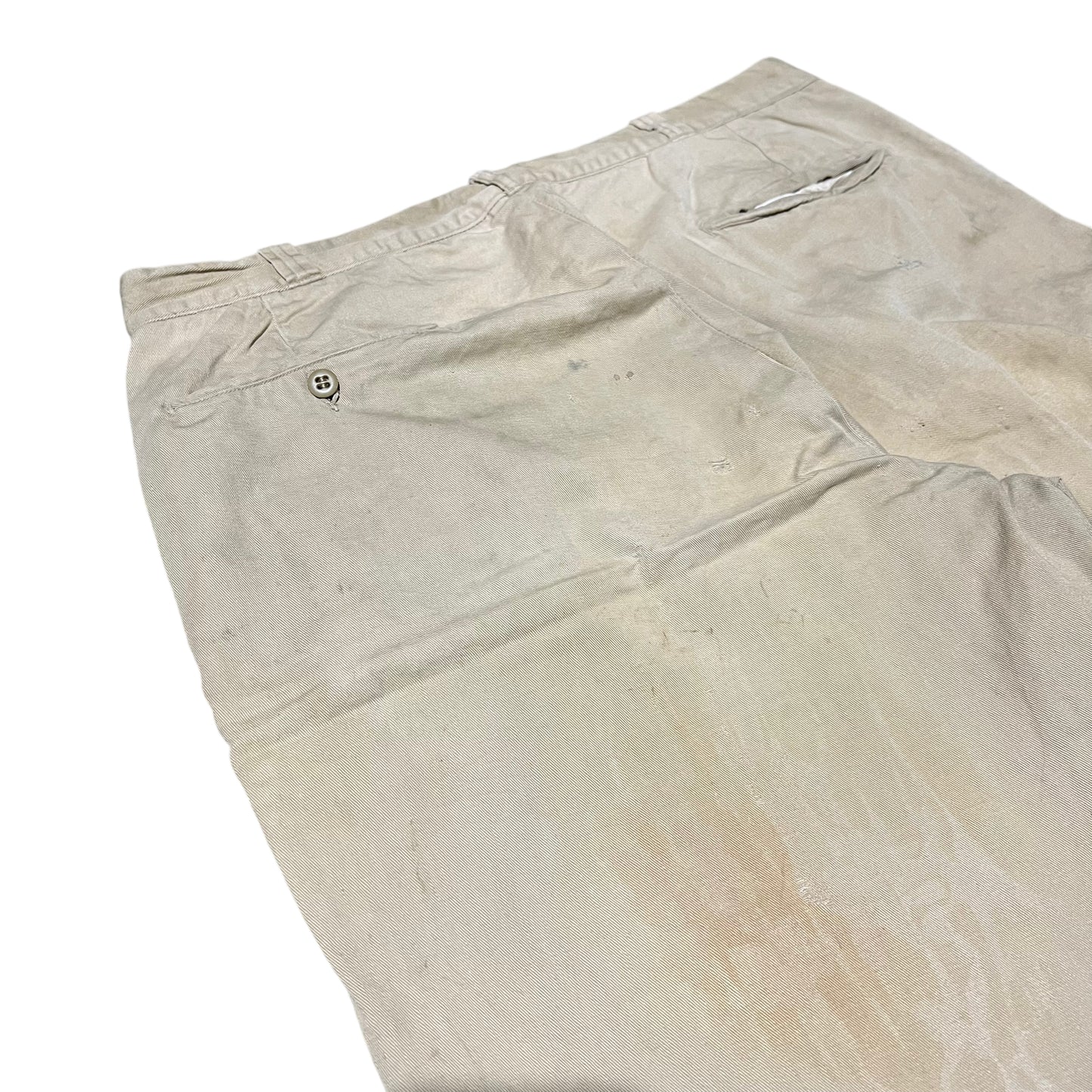 1950s Khaki sail cloth chino work pants (34w)
