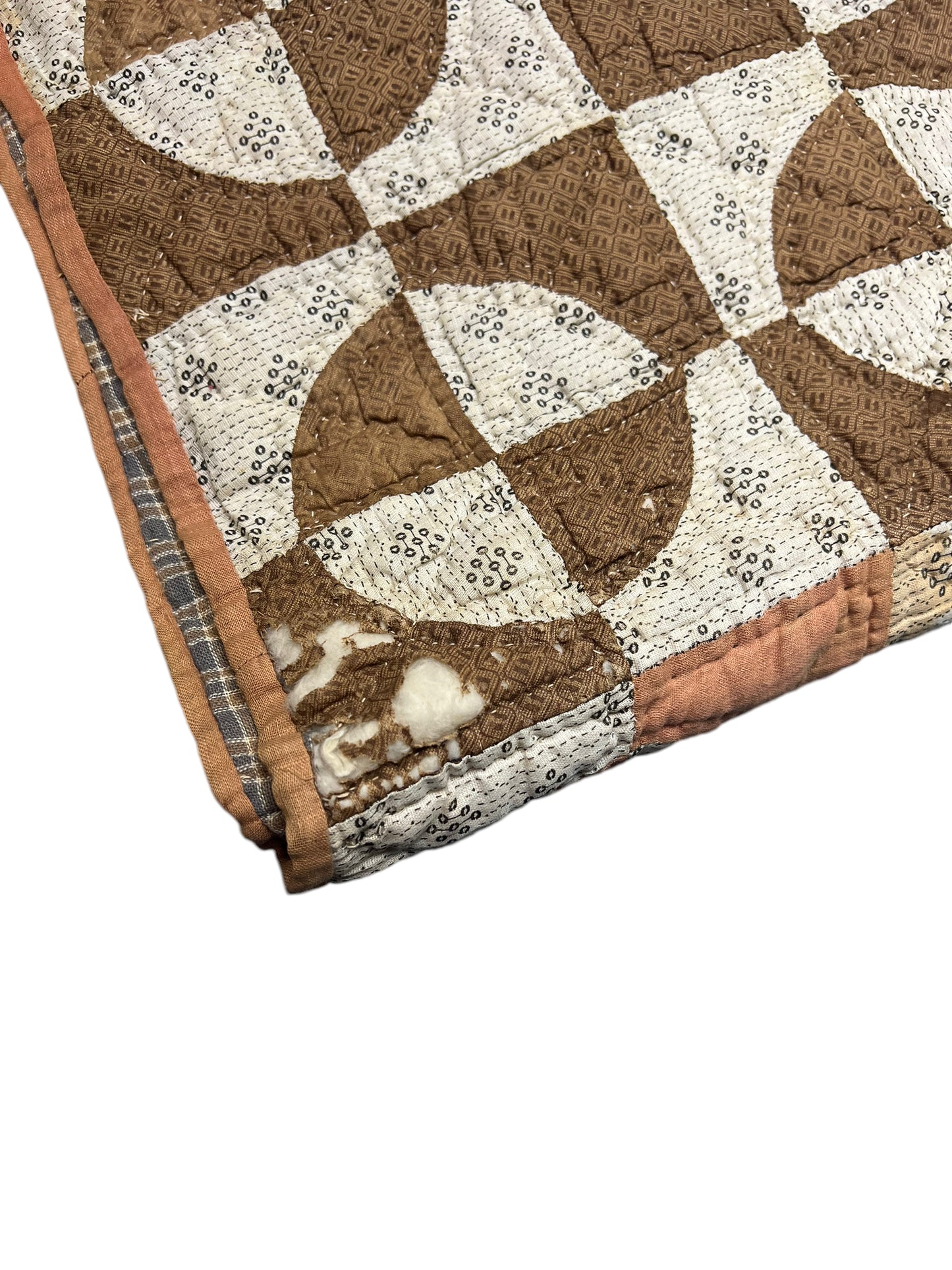 1910s-1930s Calico color block quilt (77”x64”)