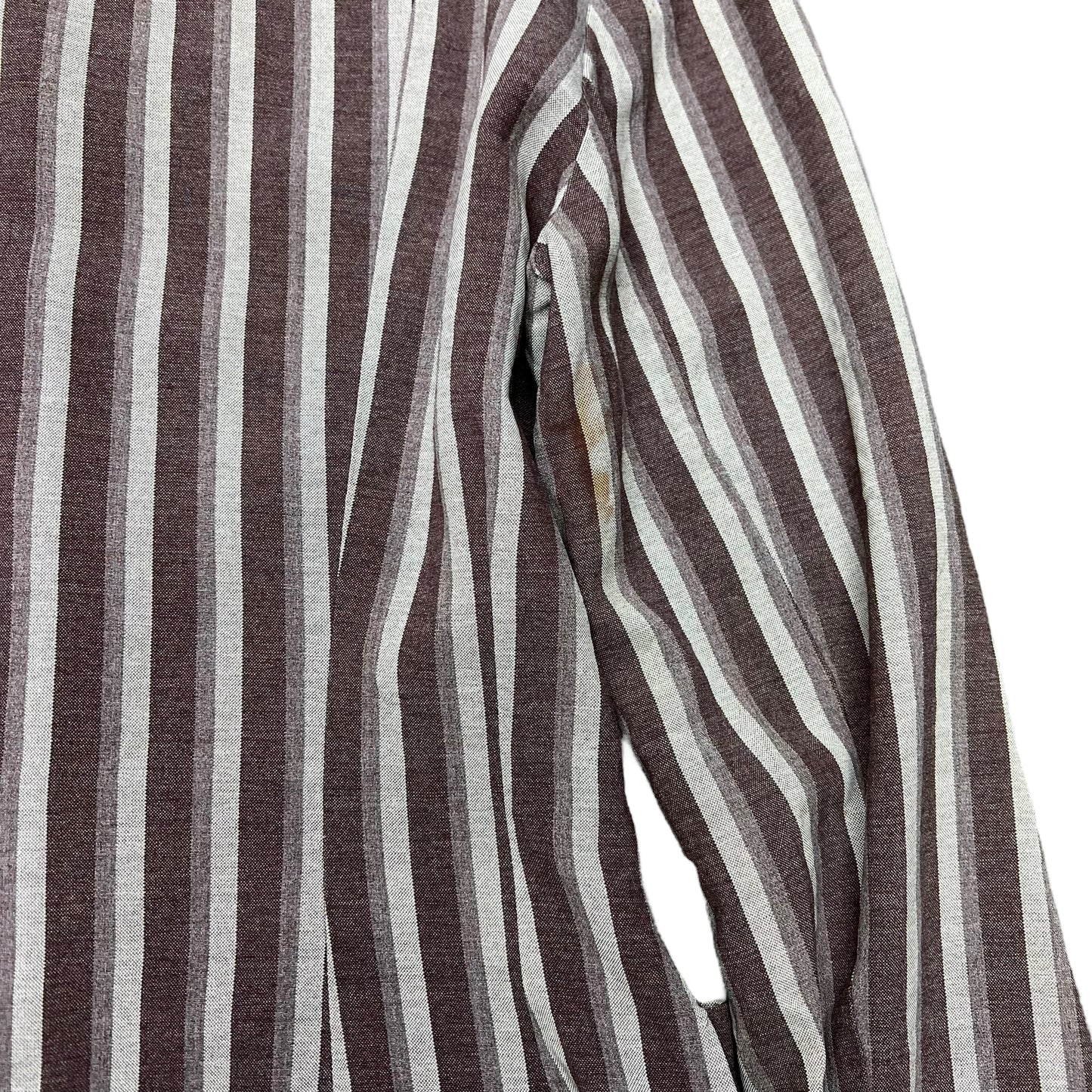 1920s 1930s Women’s brown striped rayon/linen blazer jacket (M)