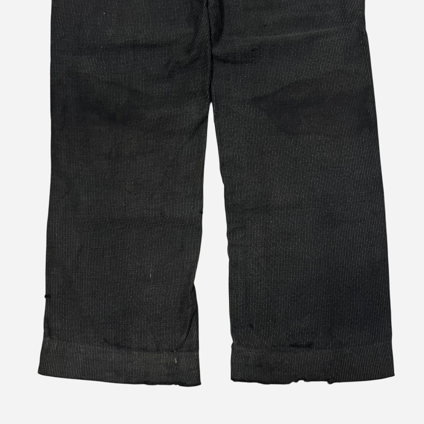 1920s 1930s Black salt & pepper striped cotton work pants (30w)