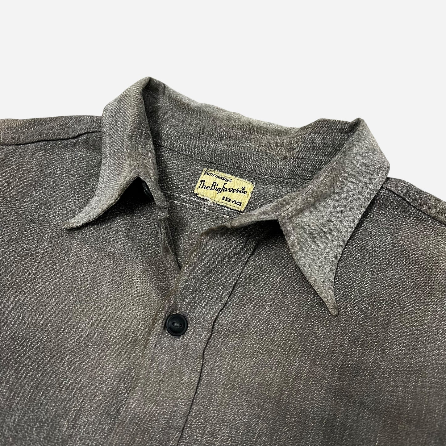 1940s The Big Favorite salt & pepper chambray work shirt (XL)