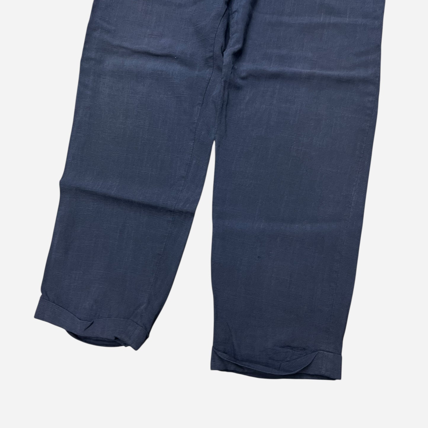 1950s Navy blue linen pleated pants (33w)