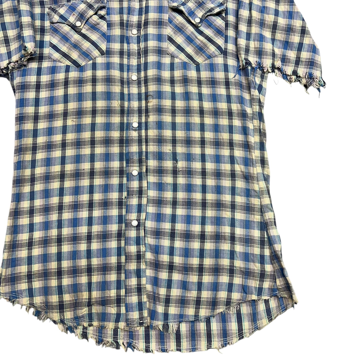 1960s H bar C pearl snap cotton flannel (M)