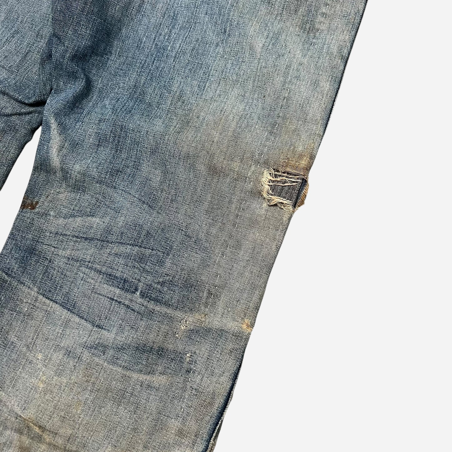 1900s Denim pants with salt & pepper repairs (30w)