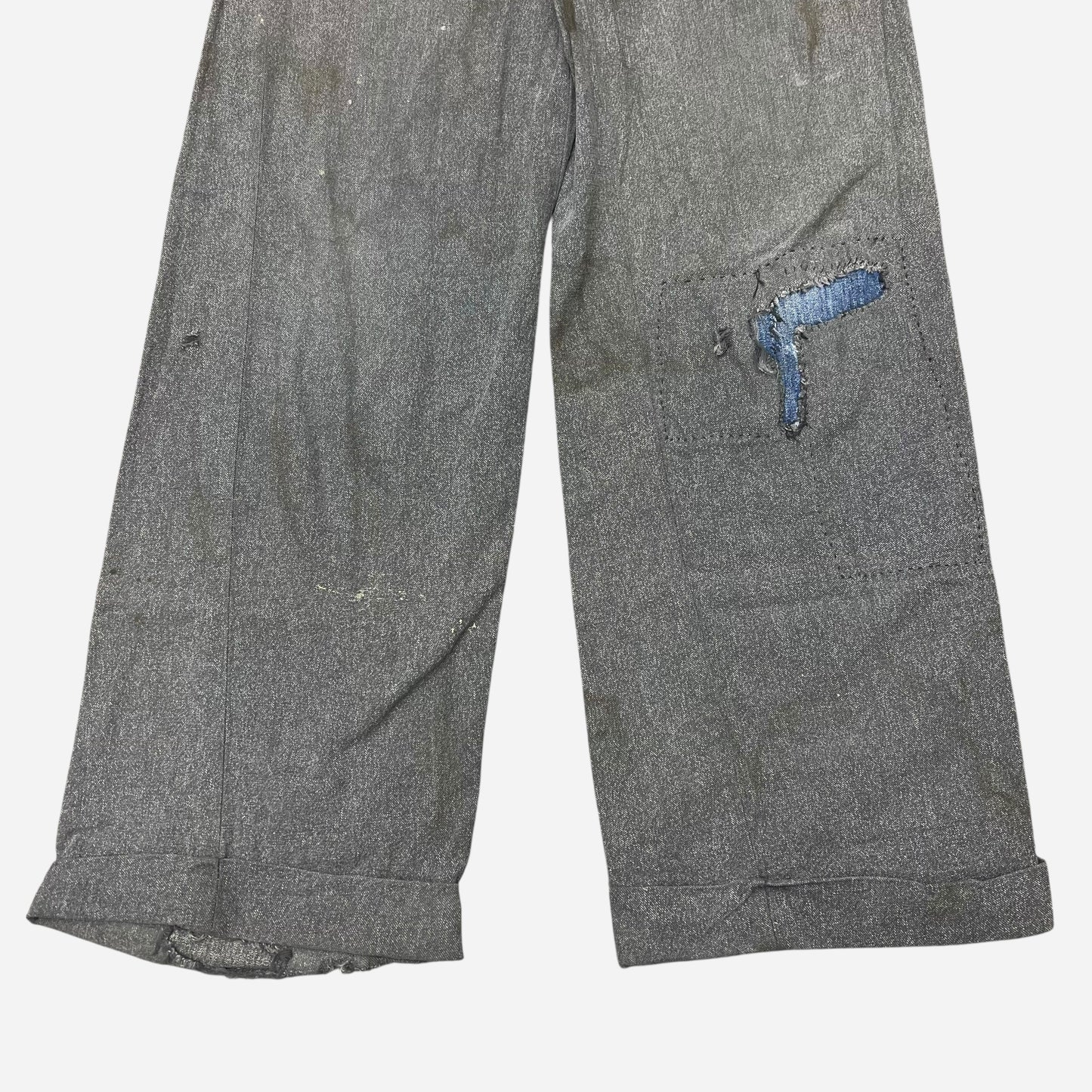1940s Salt & pepper cotton chambray pants (30w)