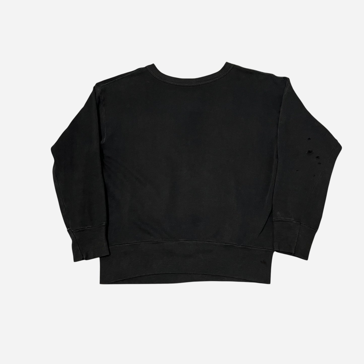 1950s US Navy black flock print sweat shirt (M/L)