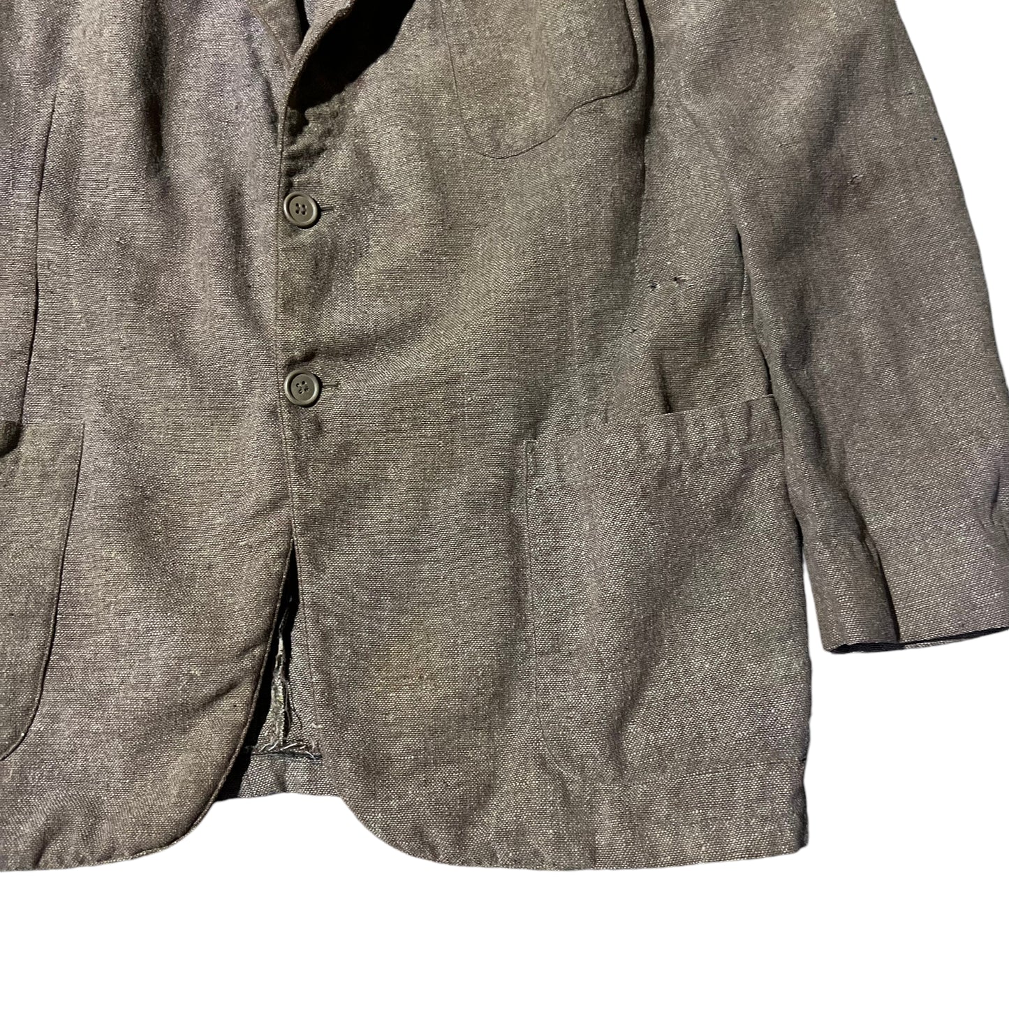 1930s Brown wool/linen suit jacket (M)