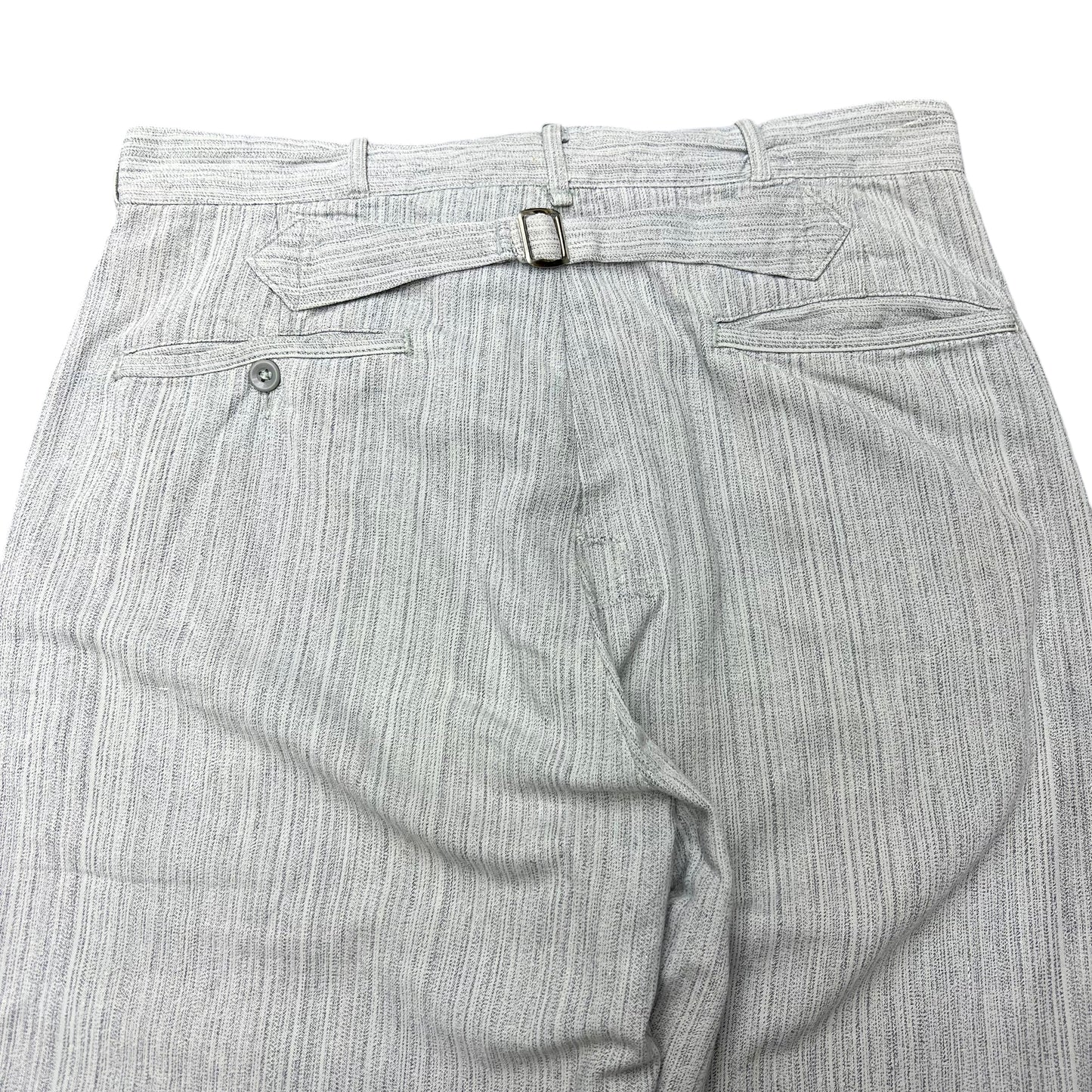 1940s Buckle back cotton work pants fleck stripe (30w)