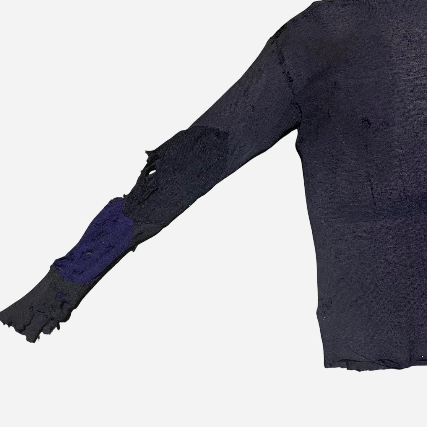 1930s 1940s Purple/navy wool zip up cardigan (S)