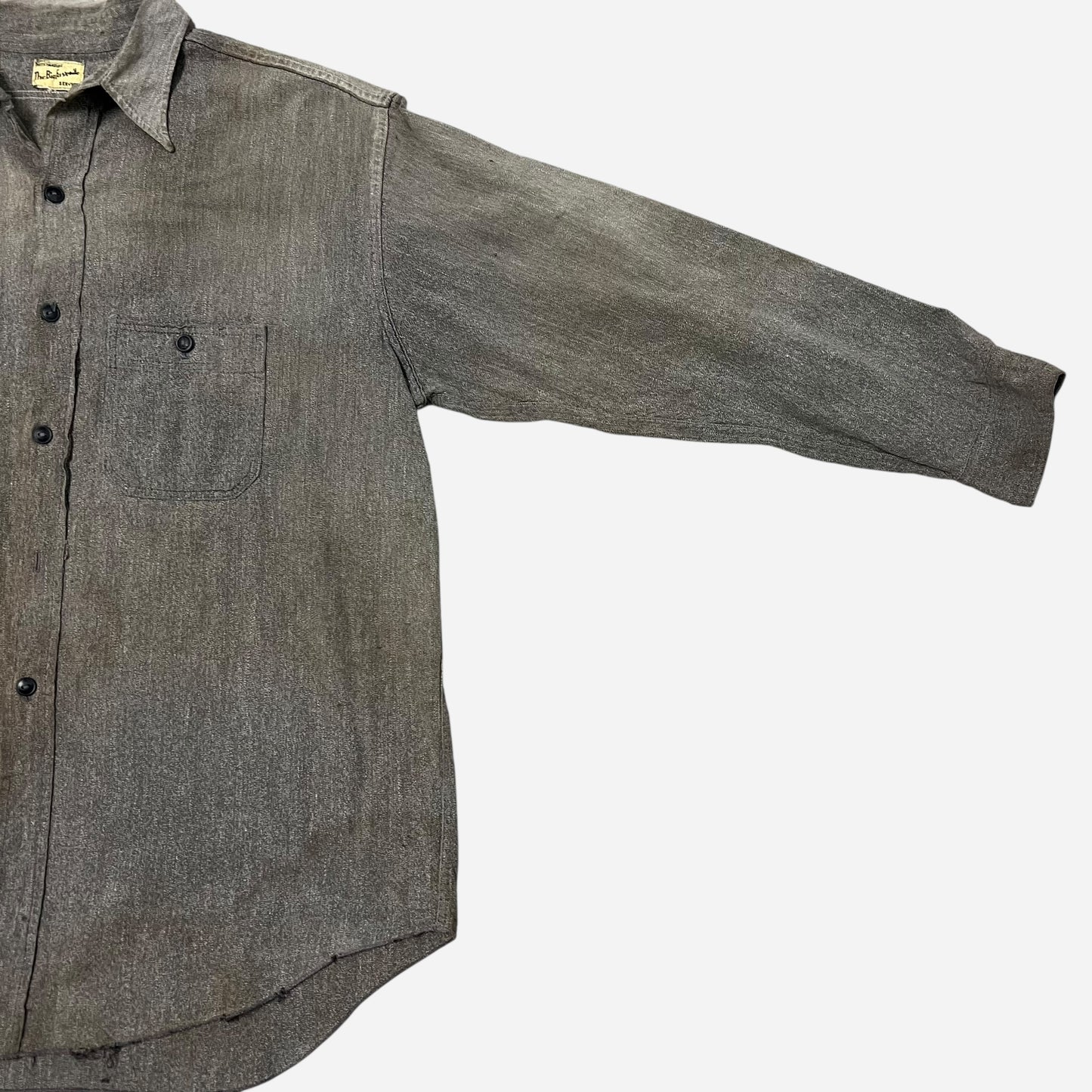 1940s The Big Favorite salt & pepper chambray work shirt (XL)