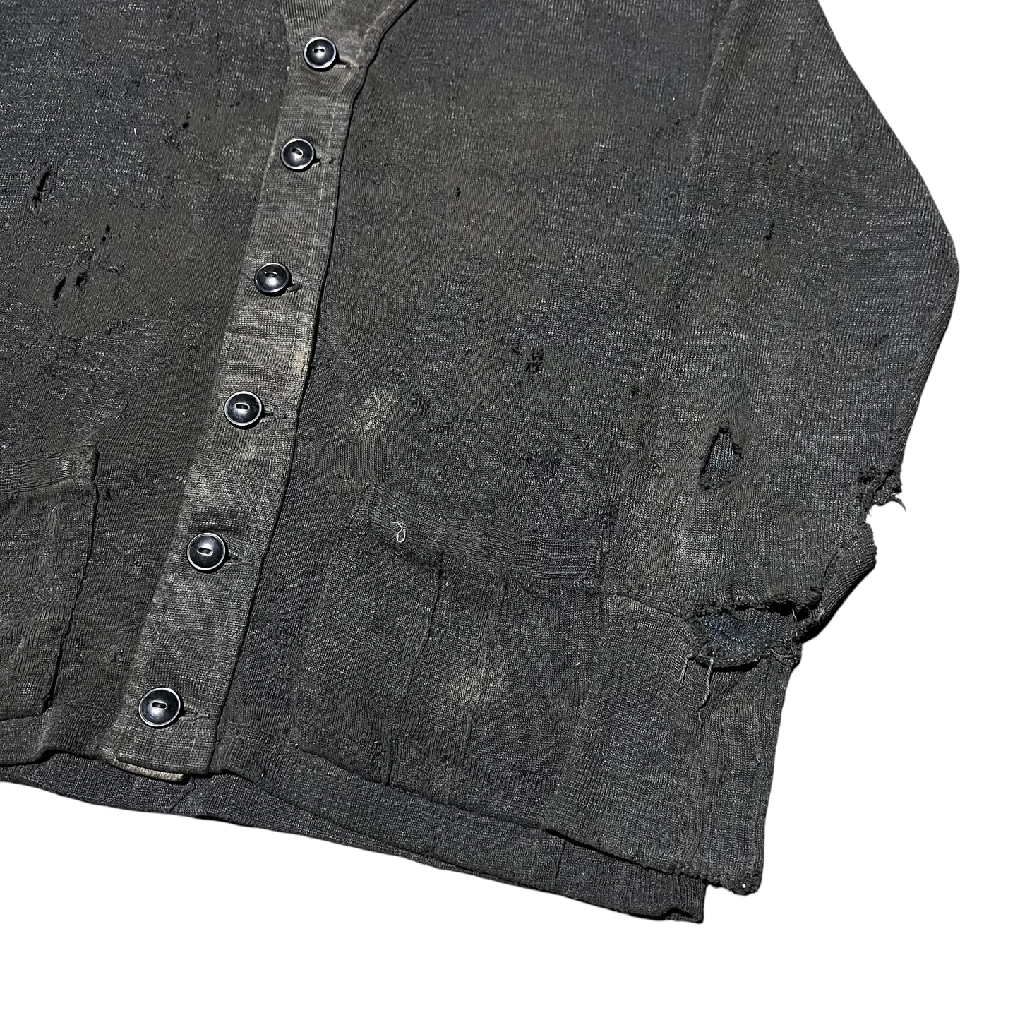 1940s Black wool cardigan sweater (M)