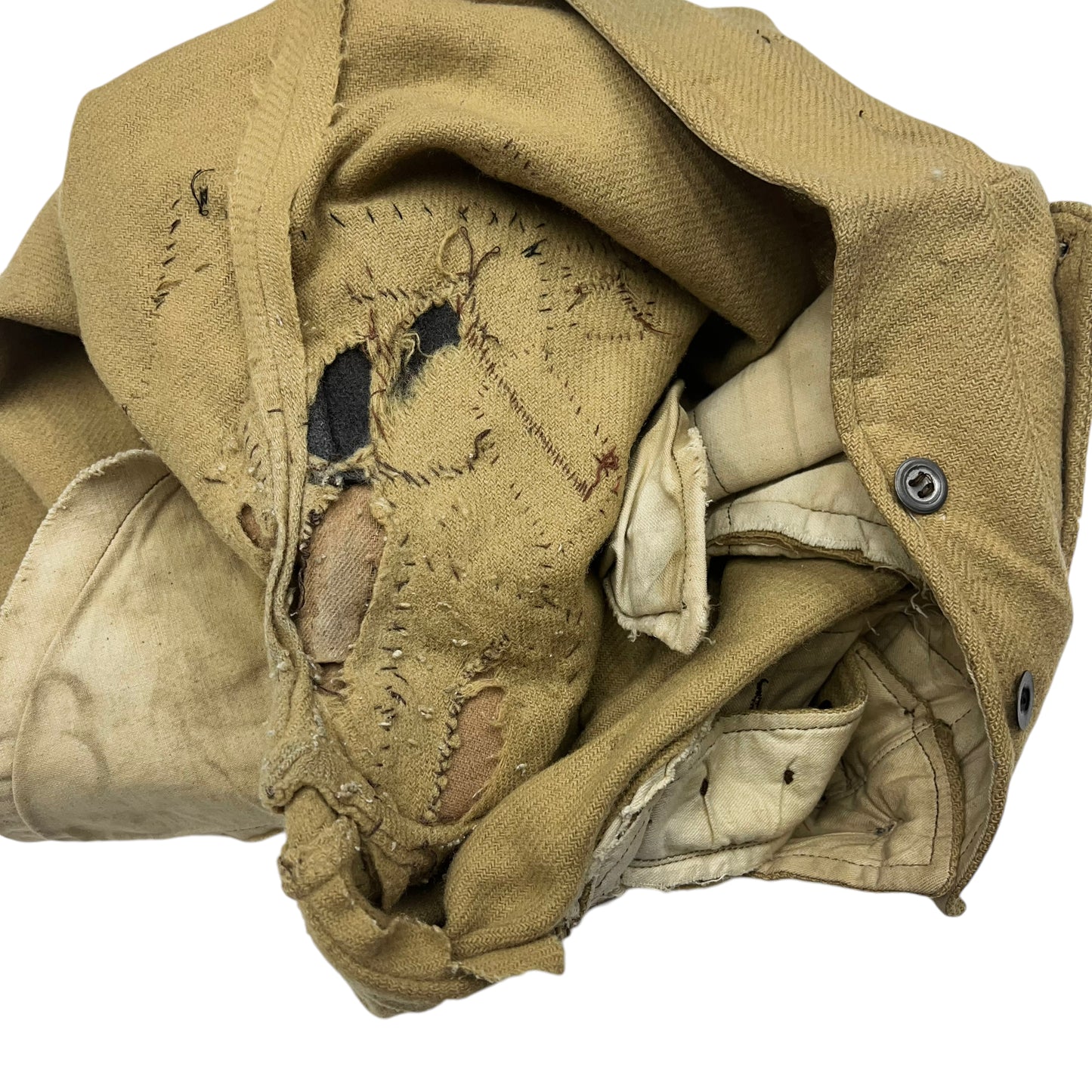 1890s-1920s Civil War theatrical costume pants patched wool (35w)
