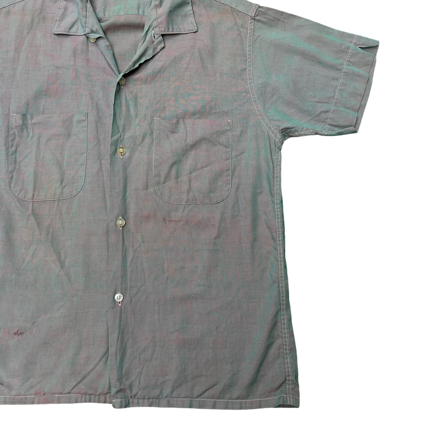 1960s Town Topic iridescent open collar shirt (S/M)