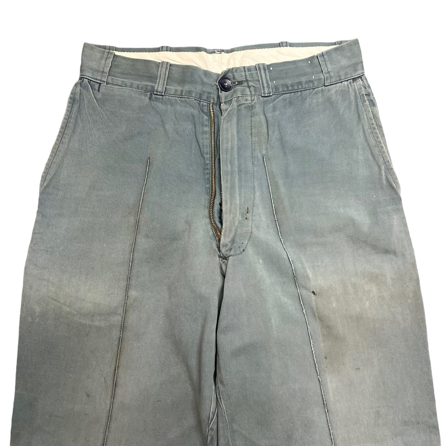 1950s Green sail cloth chino work pants (29w)
