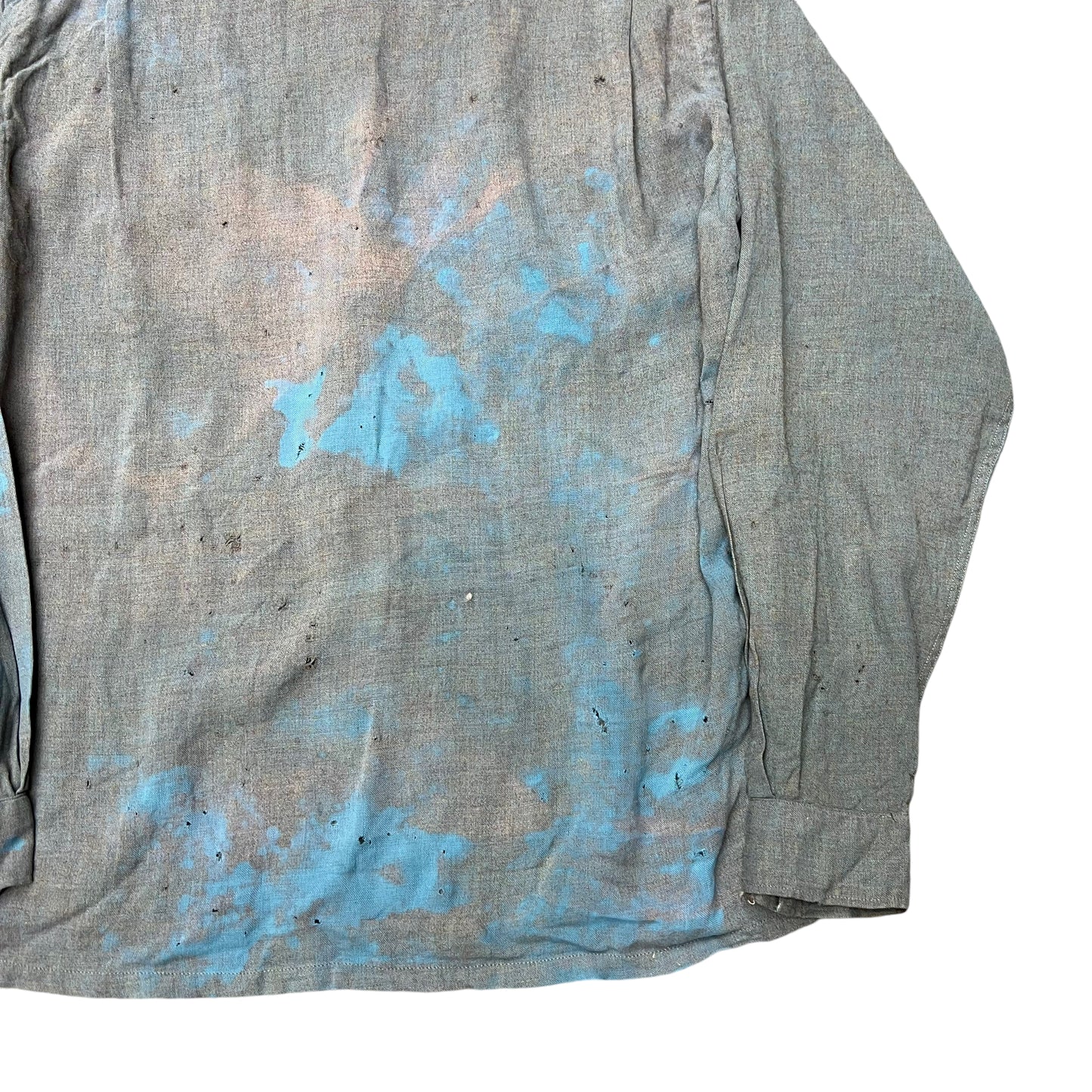 1960s Marlboro blue faded rayon loop collar shirt (M)