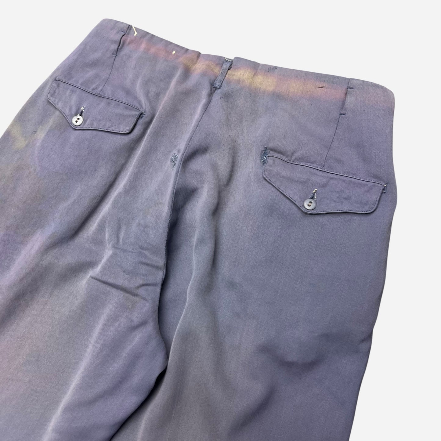 1940s 1950s Purple pleated rayon sun faded pants (30w)