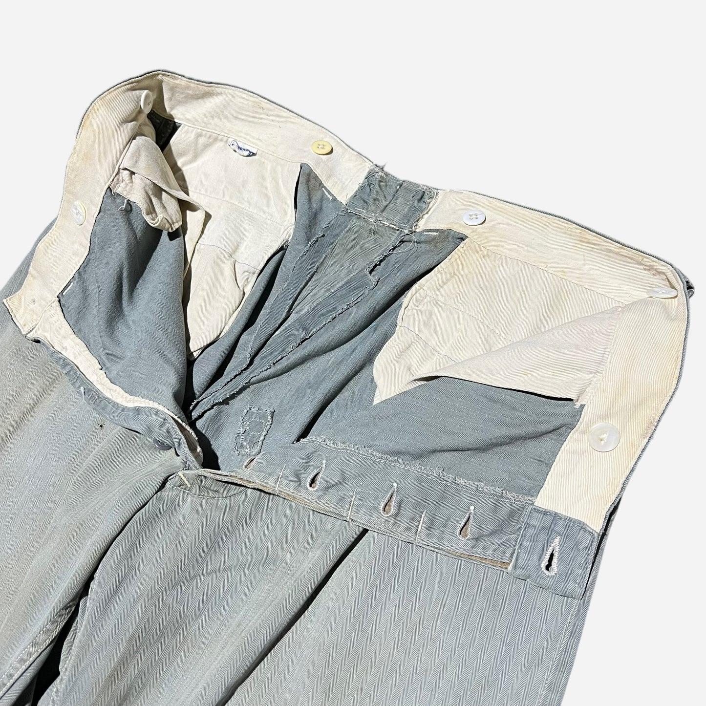 1940s Sweet Orr light green hbt button fly work pants (36w)