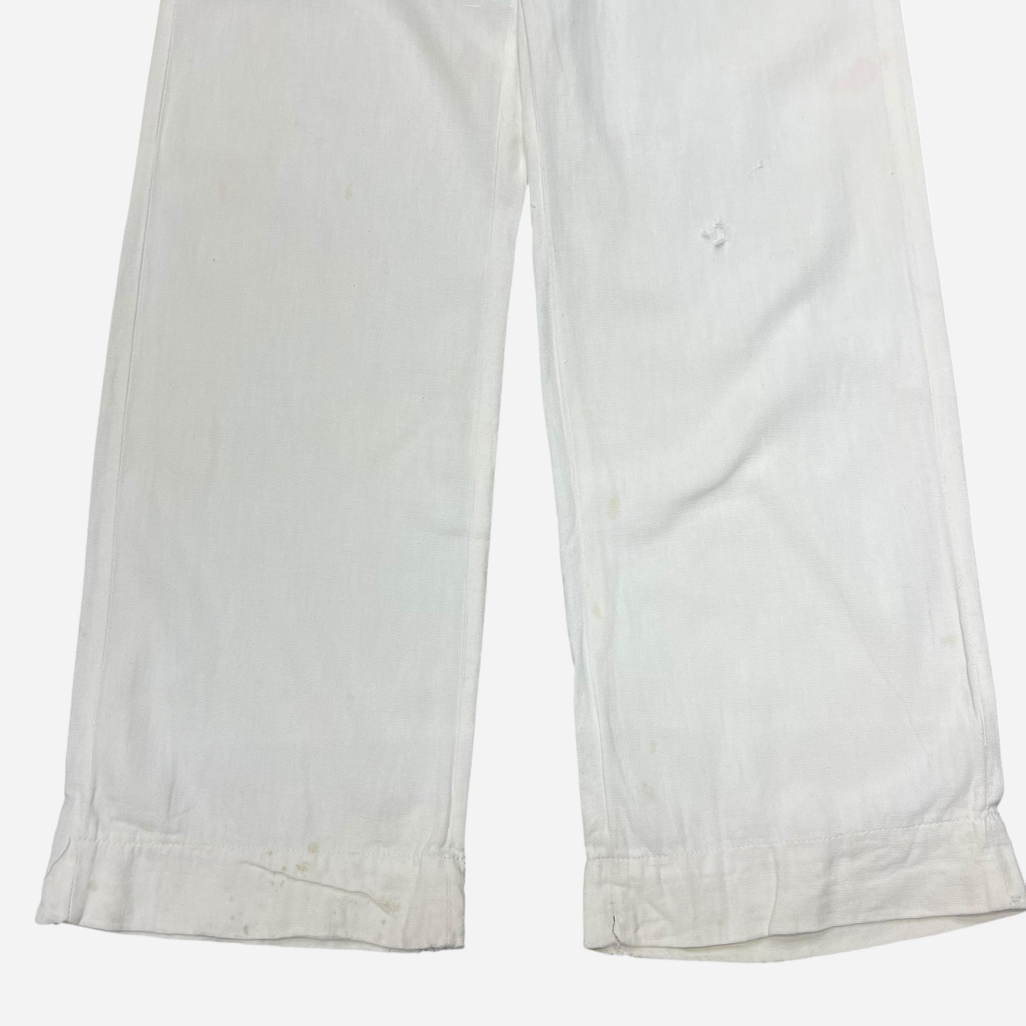 1930s White cotton button fly summer pants (29w)