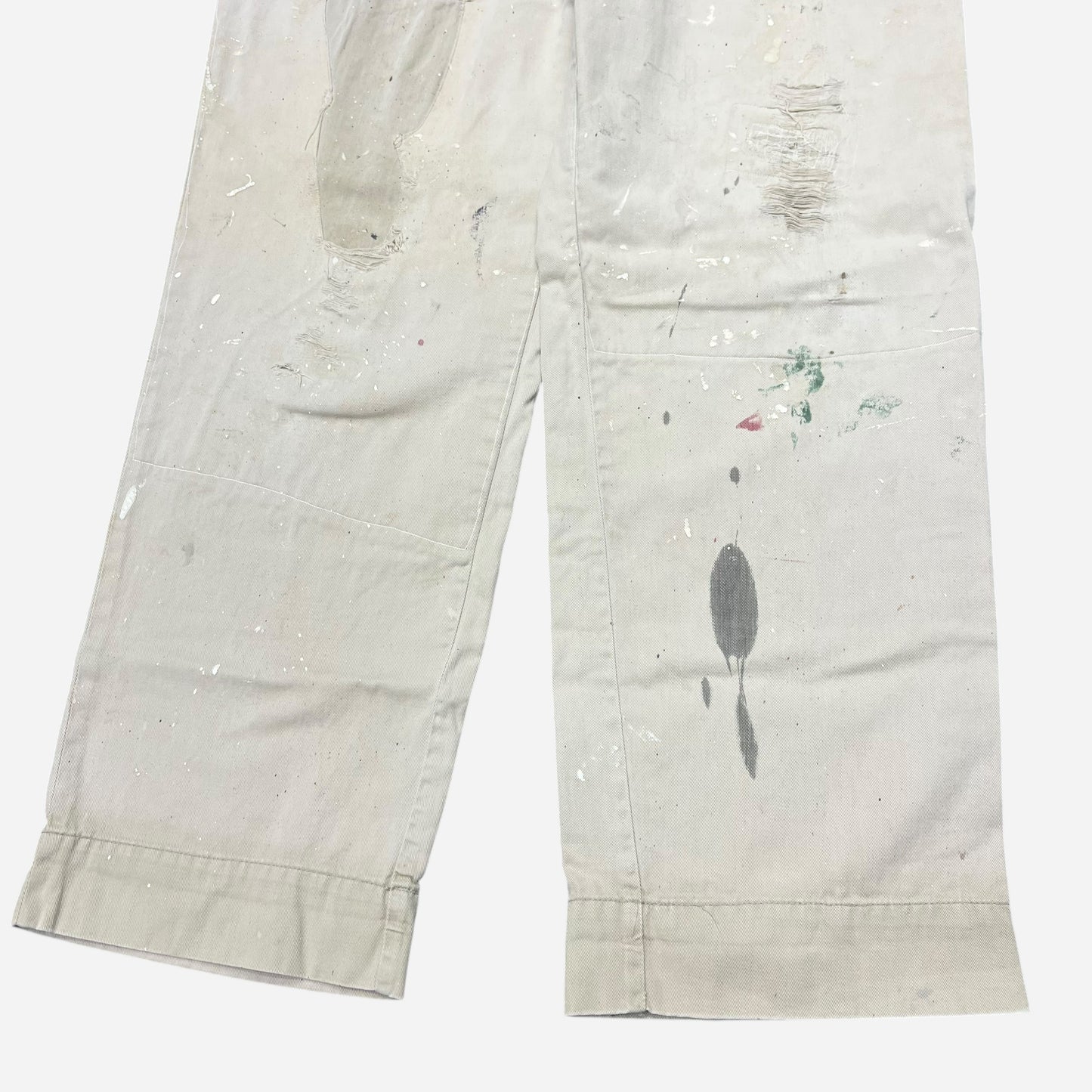 1950s Big Smith sail cloth khaki work chino repaired painter pants (36w)